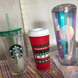 3 Starbucks New holiday  cups